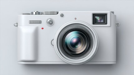 A sleek modern digital camera with a large lens and detailed features for photography enthusia