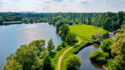 Obraz premium lake in the forest, Barmener See in Düren, Germany