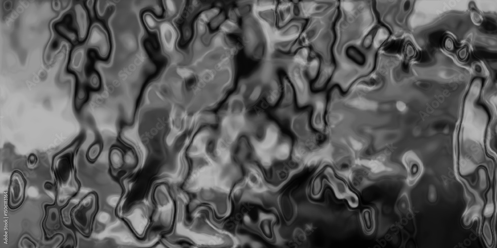 Poster abstract grayscale rendering with fluid shapes and organic lines creating a dynamic composition visu