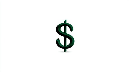 Obraz premium Green Dollar Sign Icon on White Background for Finance Business and Economy Concepts