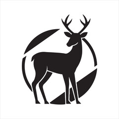 white tailed Deer silhouette vector
