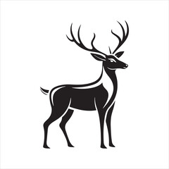 Obraz premium white tailed Deer silhouette vector