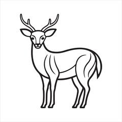 Fototapeta premium white tailed Deer silhouette vector
