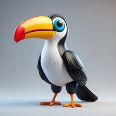Sleek Digital Render of an Exotic Tropical Toucan Bird