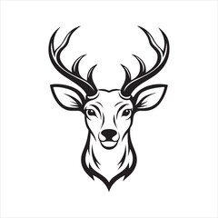 Fototapeta premium white tailed Deer silhouette vector