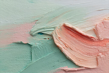 Abstract oil paint background with pastel brushstrokes and texture