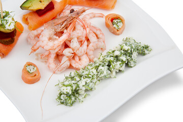 Fresh peeled and cooked shrimps