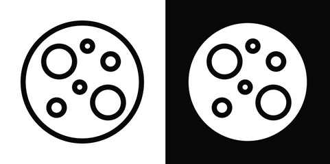 Full Moon with Craters Icon: Astronomical Lunar Body Symbol