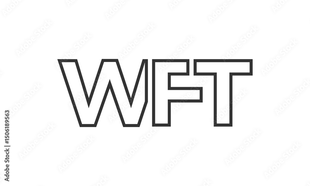 Fototapete wft logo design template with strong and modern bold text. initial based vector logotype featuring s