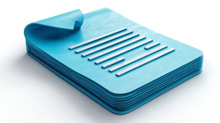 Stack of Blue Notepads with Embossed Lines for Creative Writing and NoteTaking