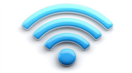 Wireless Connectivity Icon Blue WiFi Symbol for Technology and Internet Design