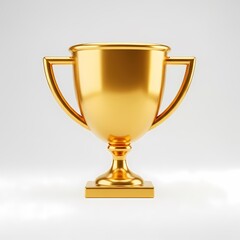 Golden Trophy Cup Symbolizing Achievement and Success on Clean Background