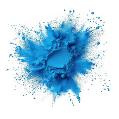 Blue Powder Explosion Isolated On Transparent Background