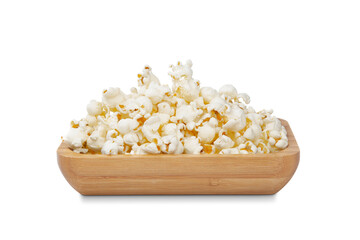 Popcorn in wooden bowl 