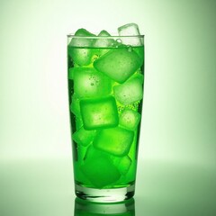 Icy Green Drink with Refreshing Beverage.