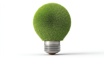 Modern green energy lightbulb on a white background, perfect for websites and presentations - light efficient bulb bright efficiency