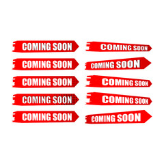 coming soon vector sign set