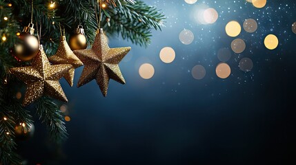 Festive christmas decorations on a dark background.
