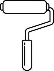 Paint Roller Icon Line Art Design