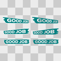 good job compliment stickers for social media element set