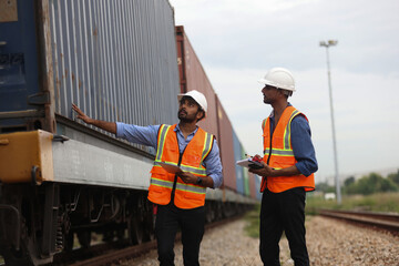 World wide logistic, The container cargo shipment by rail transportation , Logistic manager and...
