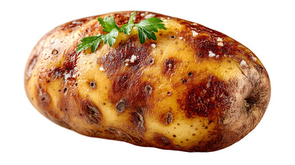 Roasted potato with herbs salt closeup food photography