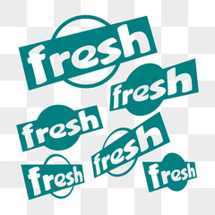fresh text stamp sticker set