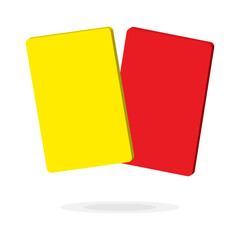 3d Yellow and red cards. Penalty cards, means of warning, reprimanding or penalising. Referee yellow and red cards for sport, football, basketball, soccer competitions.