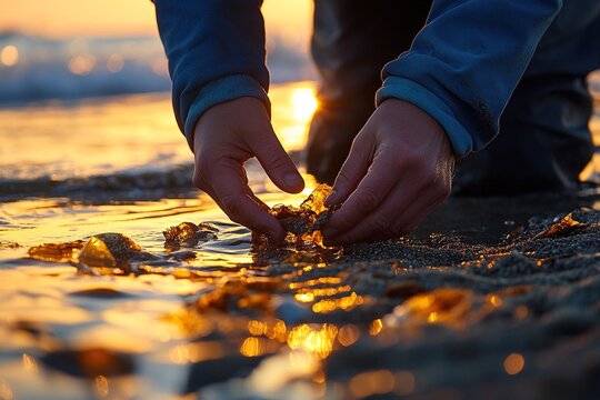 Beachcomber finds golden treasure on shore