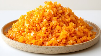 Delicious Orange Lentil Dish Cooked Food Close Up