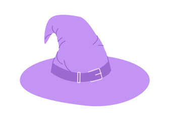 Wizard Hat Magic Head Fashion accessory cap with wide brim clothing technical illustration. Vector headgear for Men, women, unisex style, flat template CAD mockup sketch outline isolated