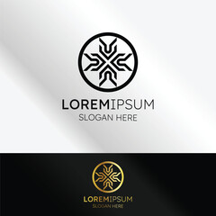 Stylish circular geometric logo design for corporate branding
