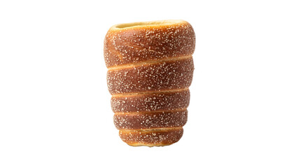 Chimney cake with sugar on white background
