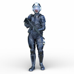 サイバー戦士　3DCGレンダリング