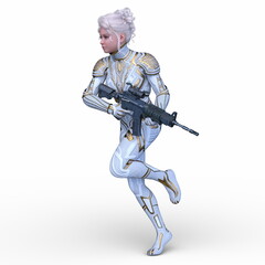 サイバーウーマン　3DCGレンダリング