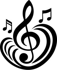 vector illustration of music note icon, isolated on white