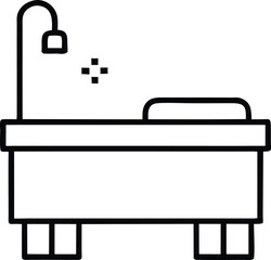 Modern Bathtub Icon Clean Minimalist Design