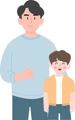 Fototapeta premium Father and Son Vector Illustration Father's Day illustration
