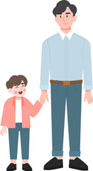 Fototapeta premium Father and Son Vector Illustration Father's Day illustration