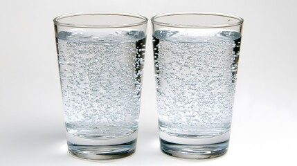 Two Glasses of Sparkling Water Bubbles Refreshment
