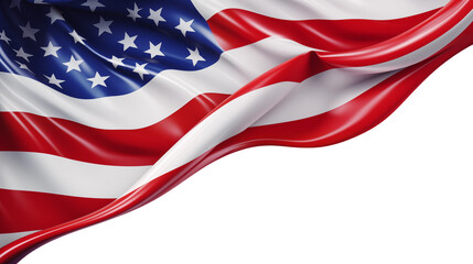 Dramatic flowing American flag with black background perfect for patriotic designs and celebrations