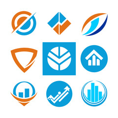 Abstract Business Logos, Set of Modern Company Icons, Corporate Identity Symbols