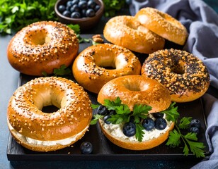 ベーカリーのもちもちベーグル
