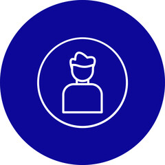 User Vector Line Blue Circle Icon Design