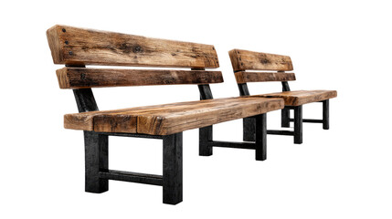 Wooden Park Bench: A rustic wooden park bench perfect for relaxation, offering a tranquil spot to enjoy the outdoors. The bench has a timeless aesthetic with an inviting appeal.