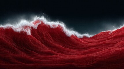 Crimson waves crashing against a dark backdrop