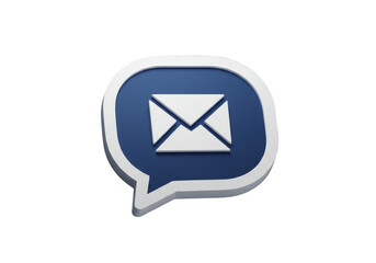 Blue Email Envelope Message Icon Chat Speech Bubble Illustration
