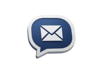 Blue Email Envelope Message Icon Chat Speech Bubble Illustration