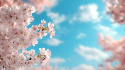 Delicate Cherry Blossoms Against a Blue Sky