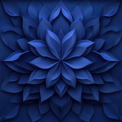 Elegant Abstract Floral Design in Deep Blue Tones